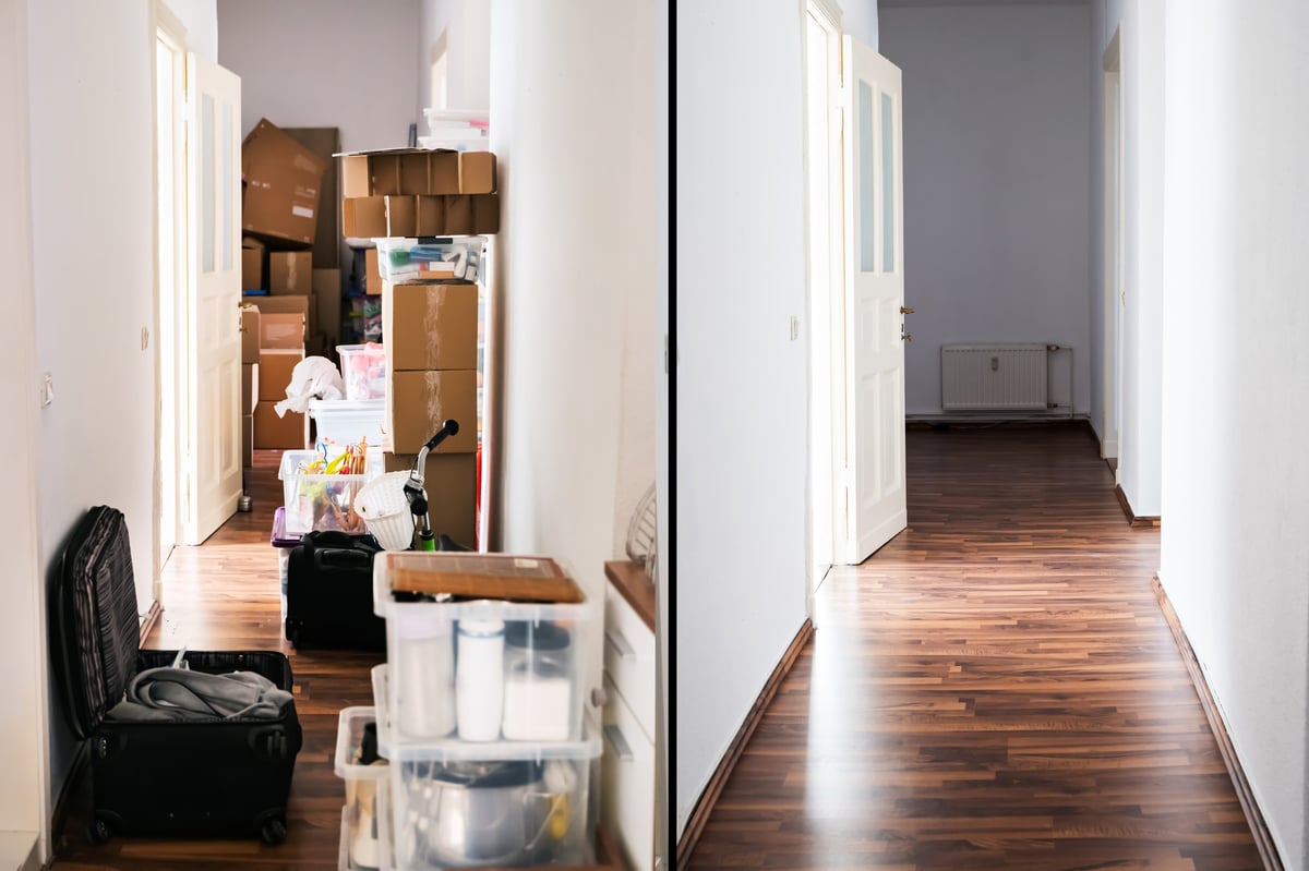 House mess and junk declutter before and after